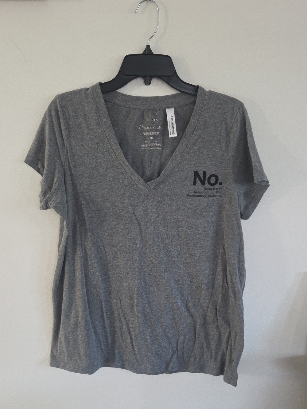 torrid Gray V-Neck Tee with "No." Chest Graphic